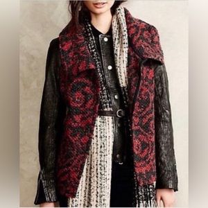 Anthropologie NWT Dolan Left Coast Collection charcoal and red sweater vest